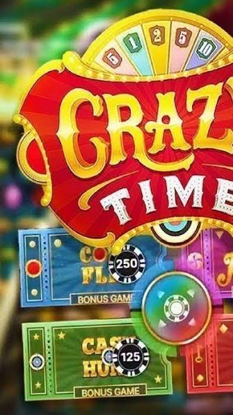 Crazy Time mobile app screenshot on smartphone